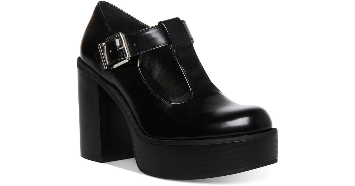 Madden Girl Roony Buckle Platform Mary Janes in Black | Lyst