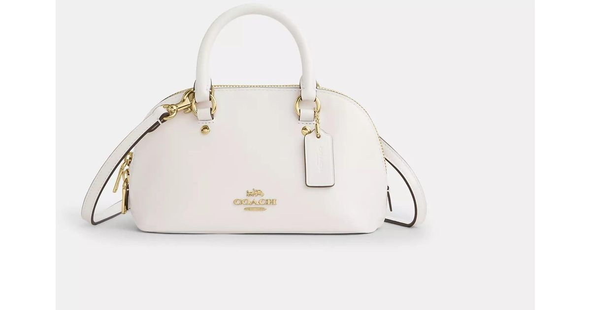 COACH Lara Mini Satchel Bag in Natural | Lyst