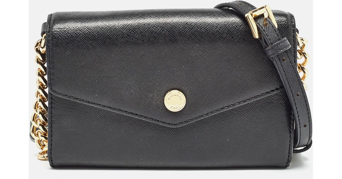 Michael Kors Leather Mini Envelope Crossbody Bag in Black Lyst