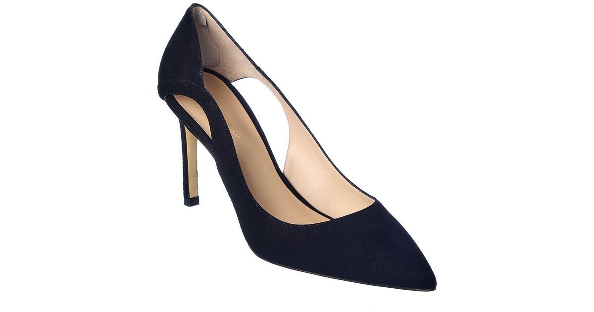 Stuart Weitzman Mariposa 85 Suede Pump In Black Save 1 Lyst