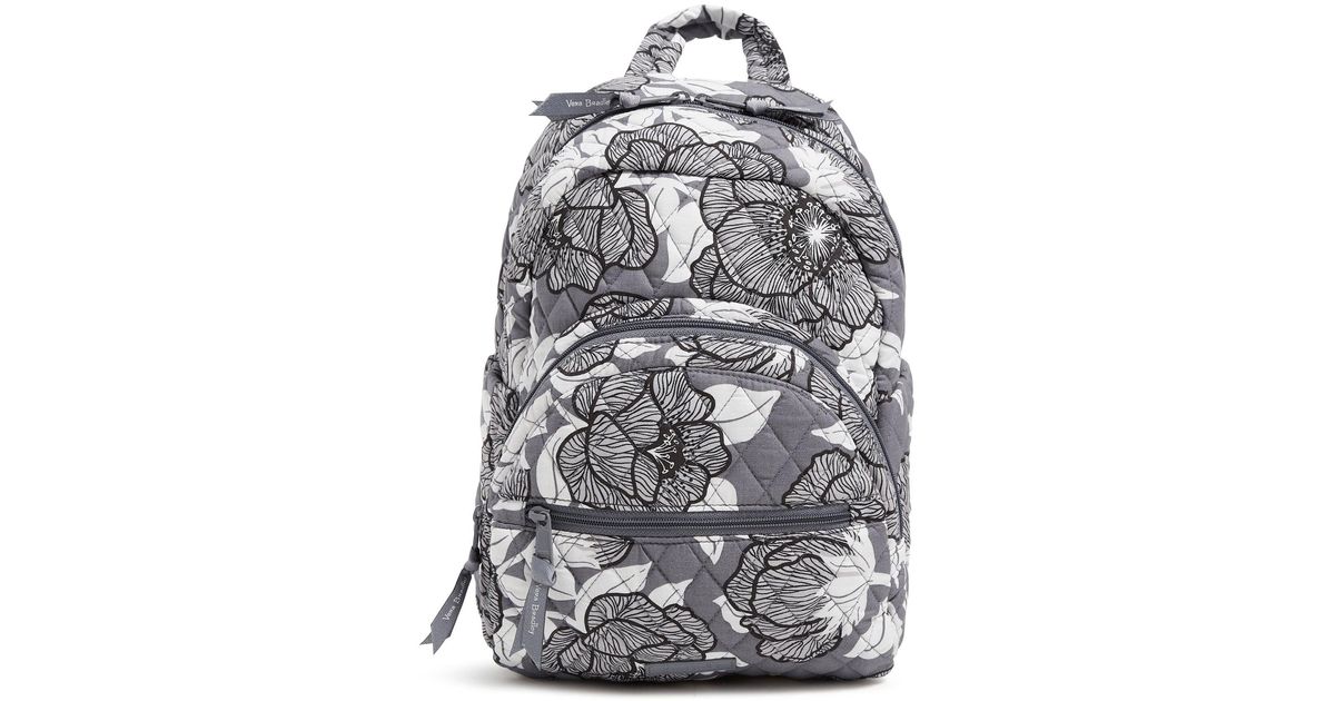 ?Vera Bradley Gray Leather Backpack size Large school travel leather Athleisure Vera Bradley Essential Backpack Carbon Gray Microfiber NEW  main image 4