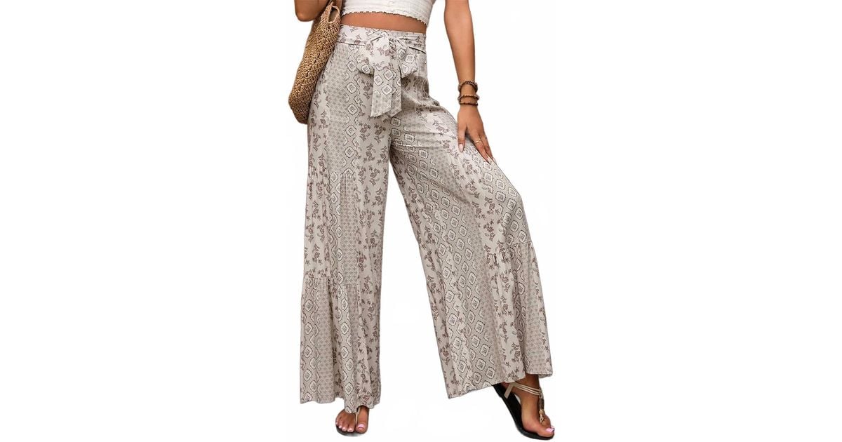 Manhayyan High Rise Saachi Mad About Manhattan Palazzo Pants in Gray | Lyst