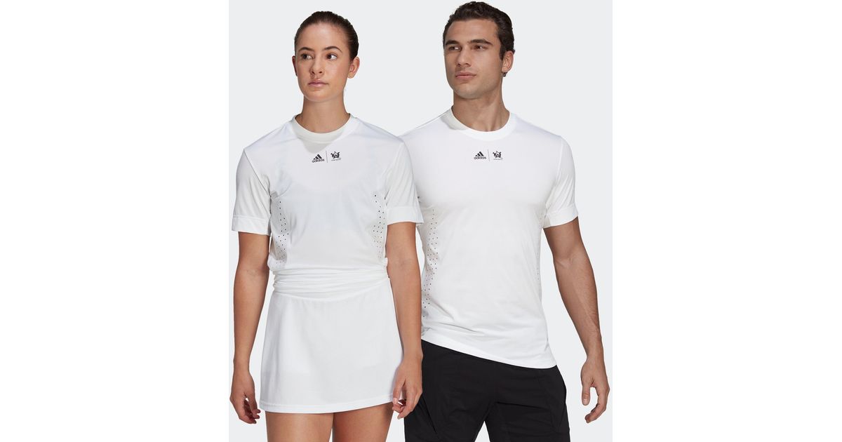 adidas Tennis New York Graphic Tee in White for Men | Lyst