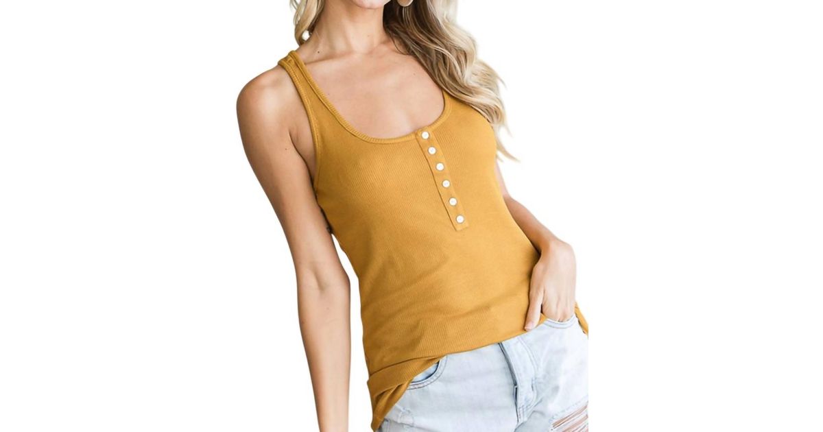 Racerback yellow rib tank 6707 main image 1