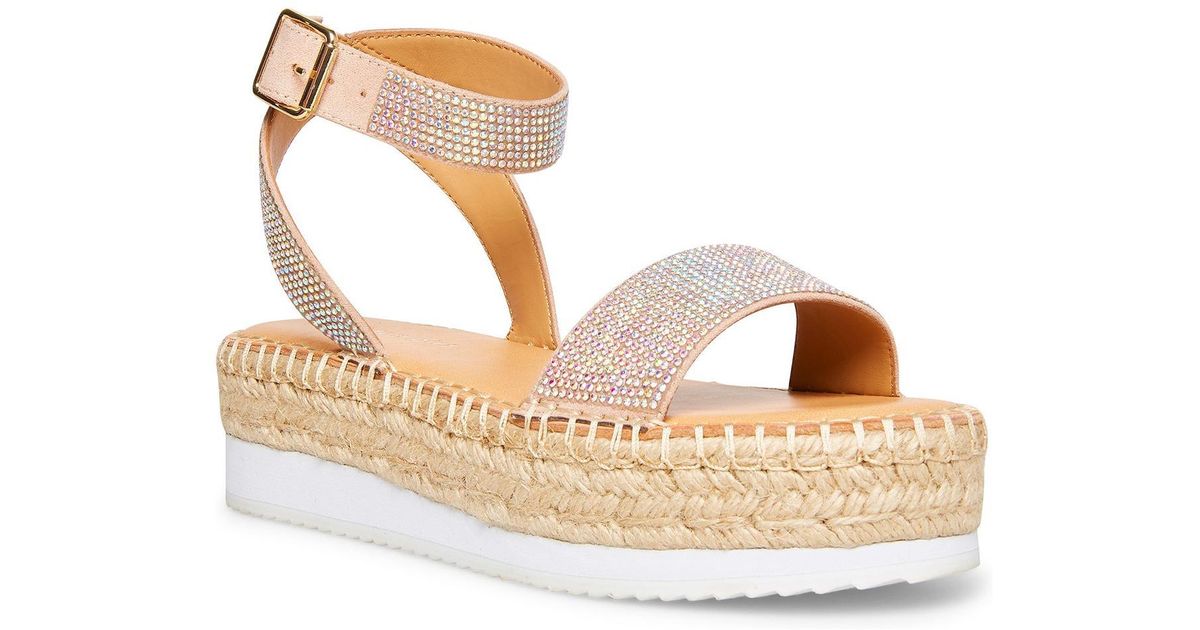 Madden Girl Blossom Platforms Ankle Strap Flat Sandals in Metallic Lyst