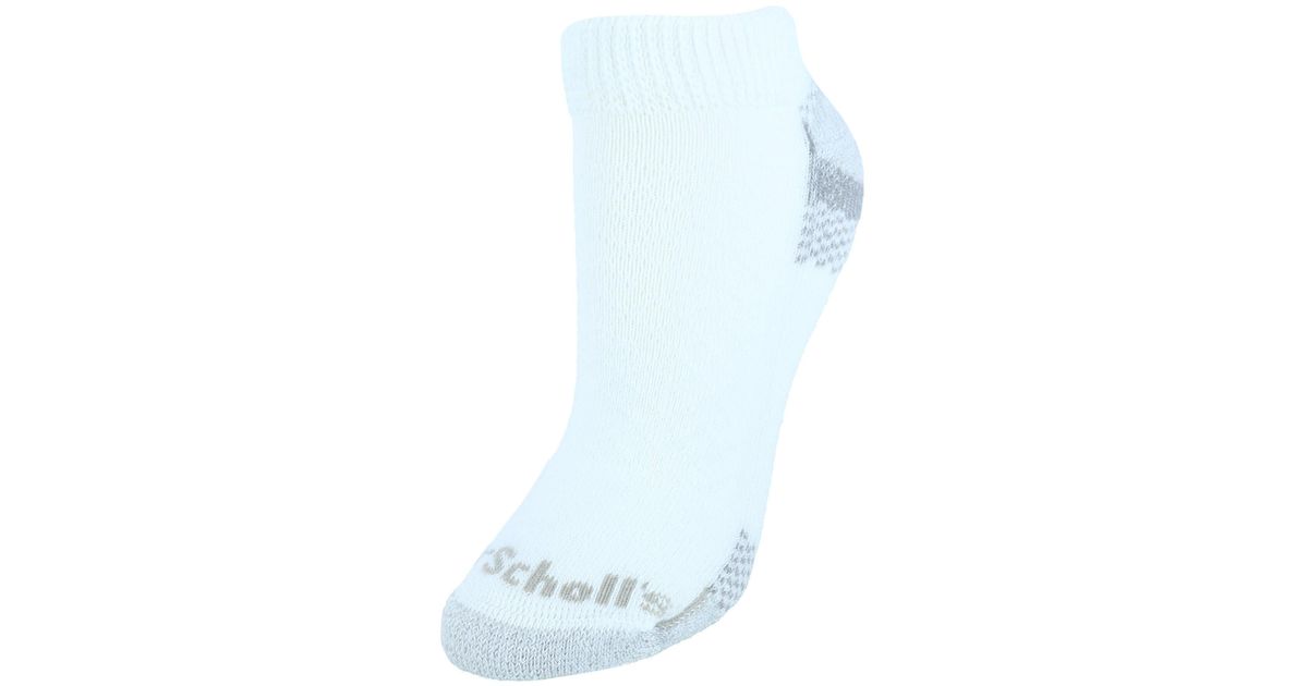 Dr Scholls Women's' Low Cut Advanced Relief Socks (2 Pair Pack), White