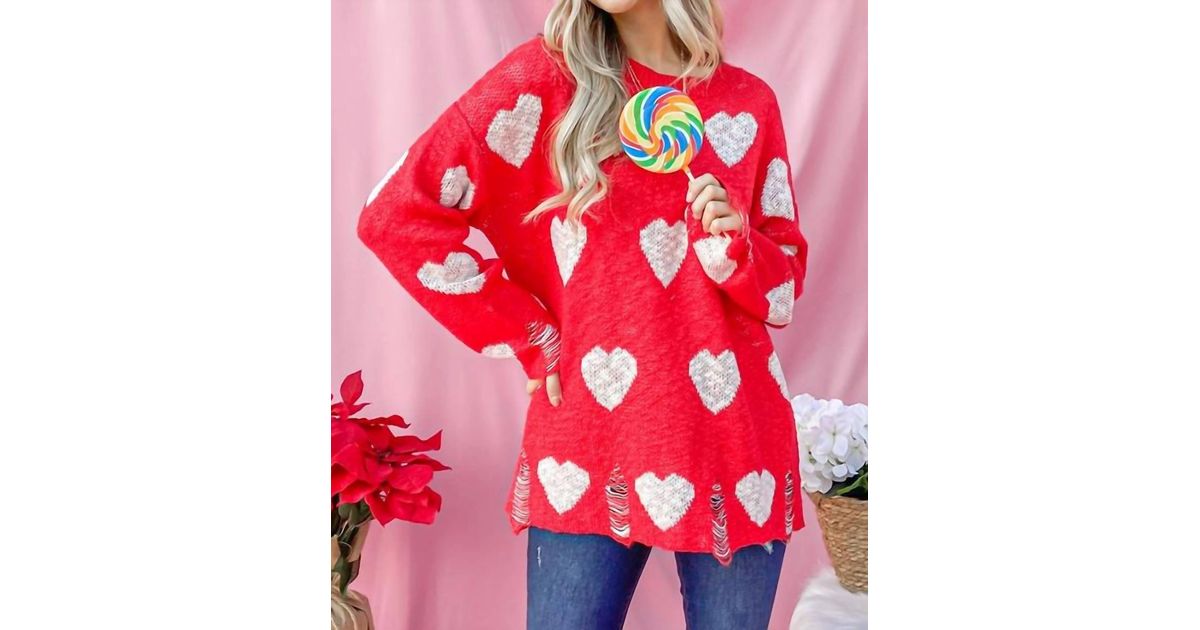 The Distressed Heart Sweater-2 Colors