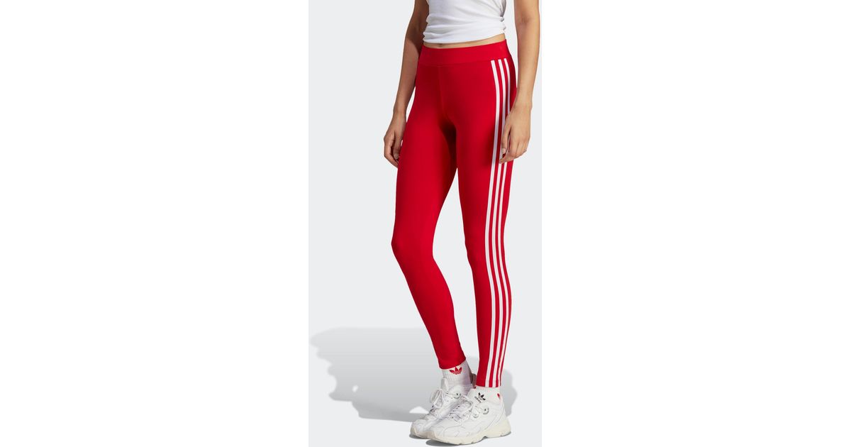 adidas Originals Adicolor Classics 3-stripes Leggings in Red | Lyst