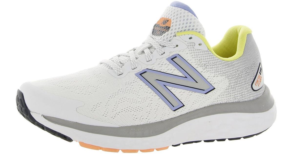 New Balance 680v7 Knit Lace Up Running Shoes in White Lyst