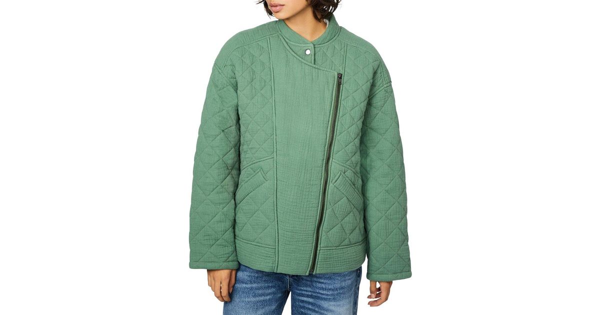 Bernie Quilted Cotton Bomber Jacket in Green Lyst