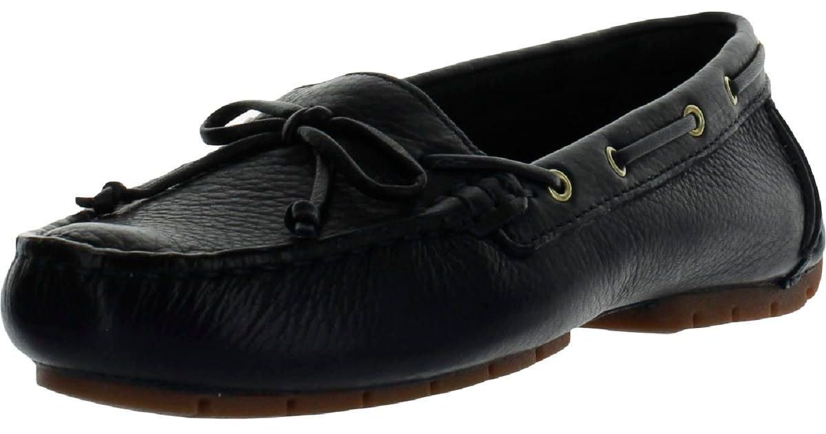Clarks C Mocc Boat Leather Slip On Boat Shoes in Black Lyst