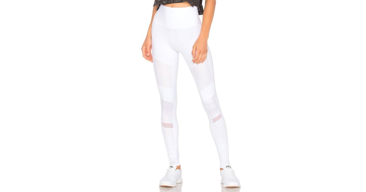 Alo white moto leggings online
