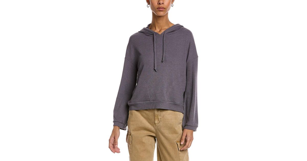 Chaser Love Rib Hoodie in Gray Lyst
