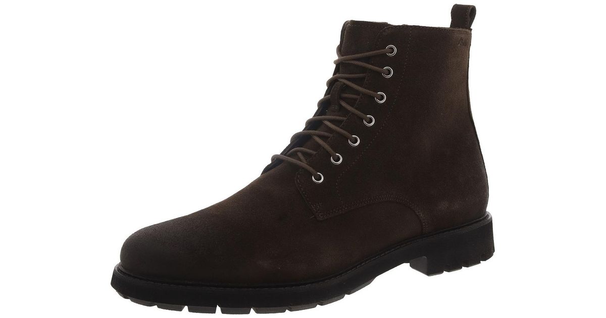 Clarks Batcombe Hi2 Suede Ankle Combat Lace Up Boots in Black for Men Lyst