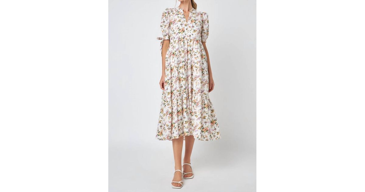 English Factory Party Please Midi Dress In White | Lyst