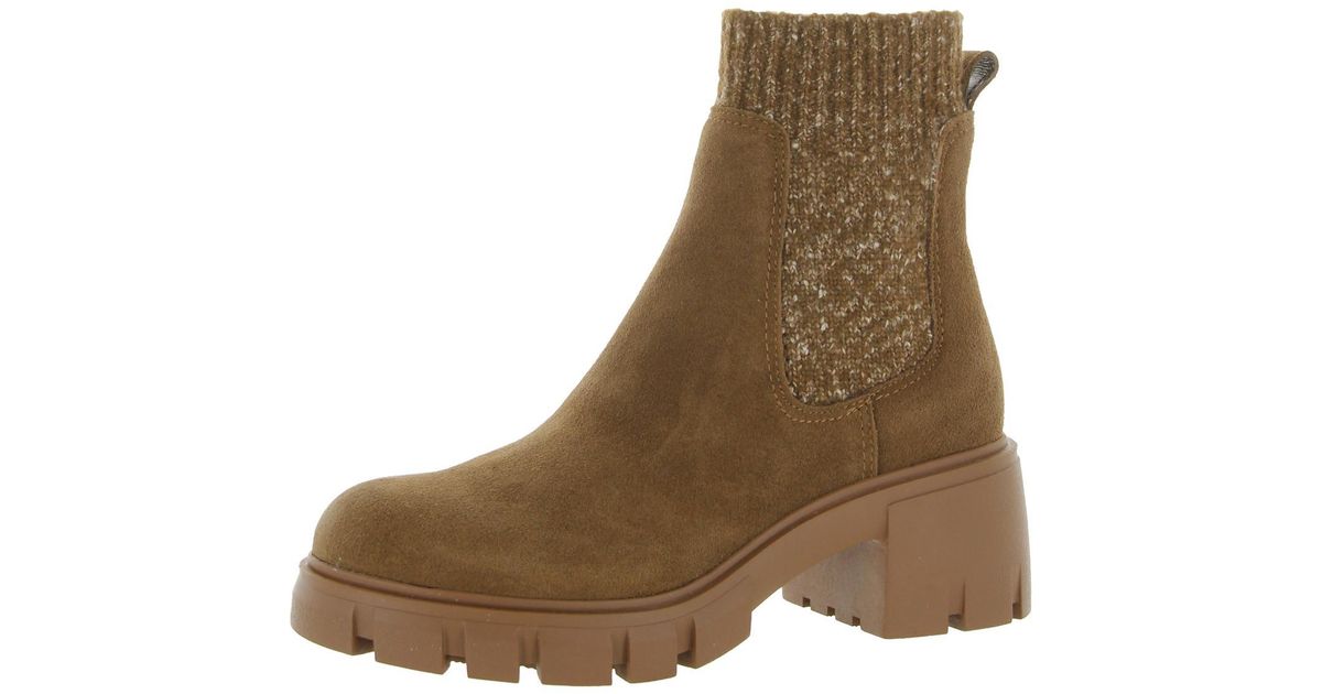 Steve Madden Hayle Pull Leather Chelsea Boots in Brown | Lyst