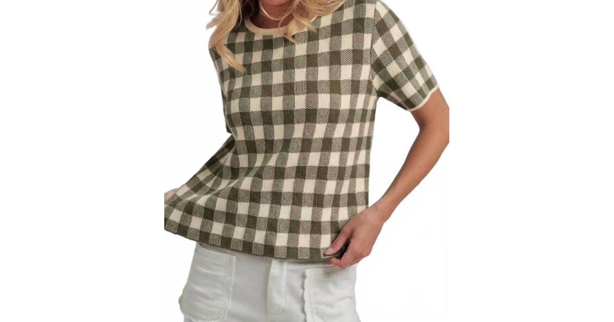 Bone Checkered Pattern Sweater Top | Lyst