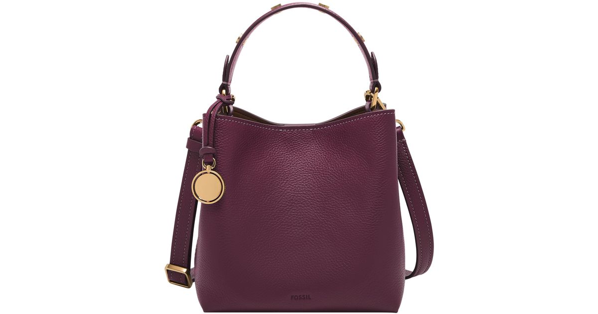 Fossil Jessie Leather Small Bucket Crossbody in Purple Lyst