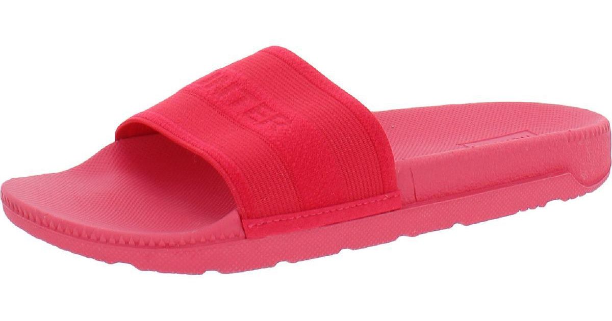 HUNTER Slip On Pool Slide Sandals in Red | Lyst