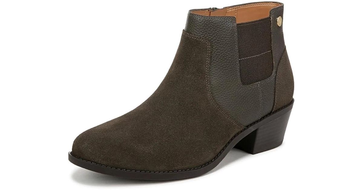 Vionic Sude Boot Vionic Finn Bootie Dark Khaki Suede Western Ankle Boots Gal1378 in ...
