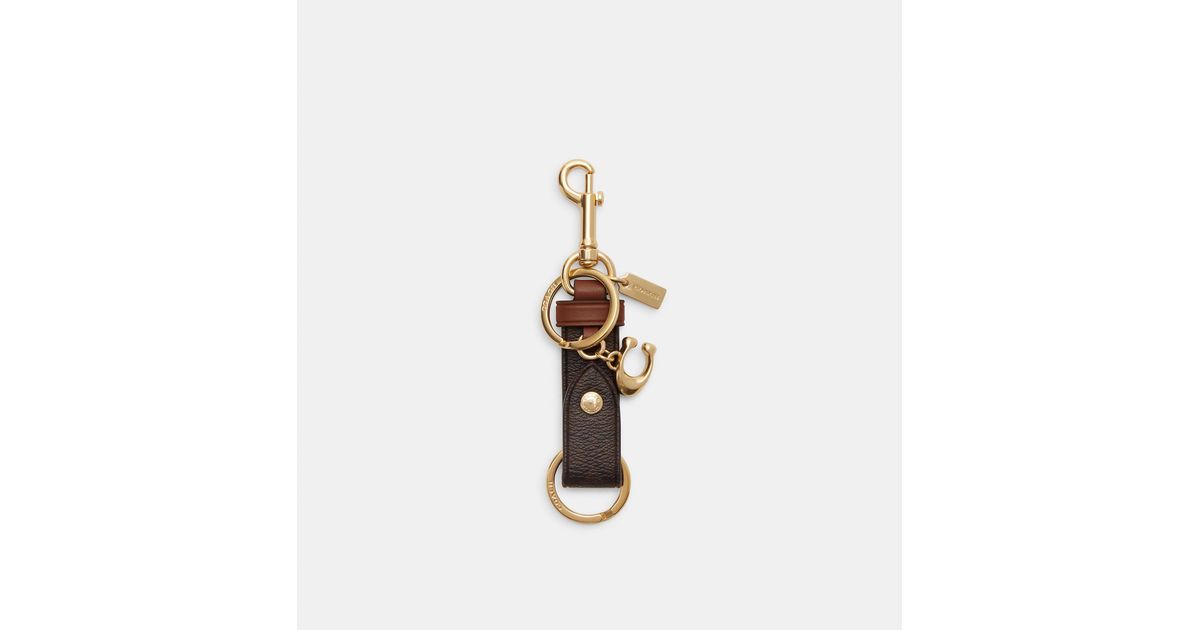 Coach Outlet Trigger Snap Bag Charm In Signature Canvas in Metallic Lyst
