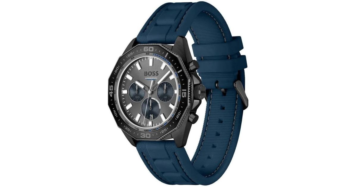 BOSS by HUGO BOSS Energy 44mm Quartz Watch in Blue for Men | Lyst