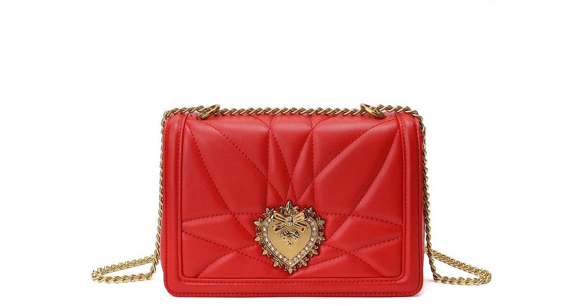 Tiffany & Fred Heart Shaped Quilted Leather Messenger Bag in Red | Lyst