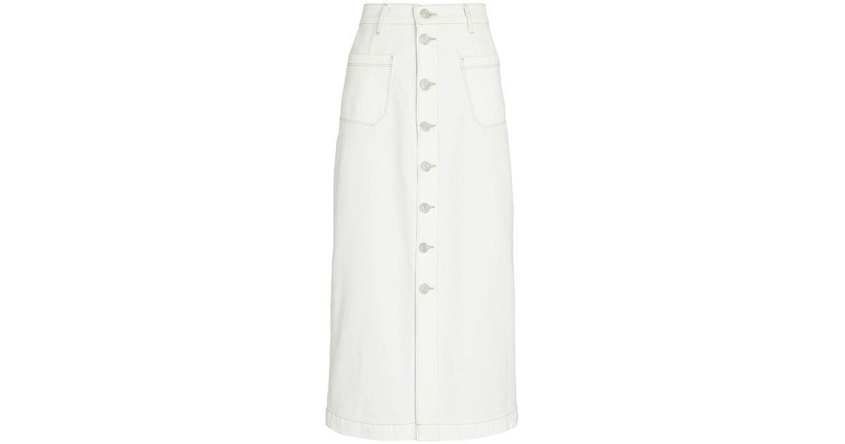 White denim top skirt bardot