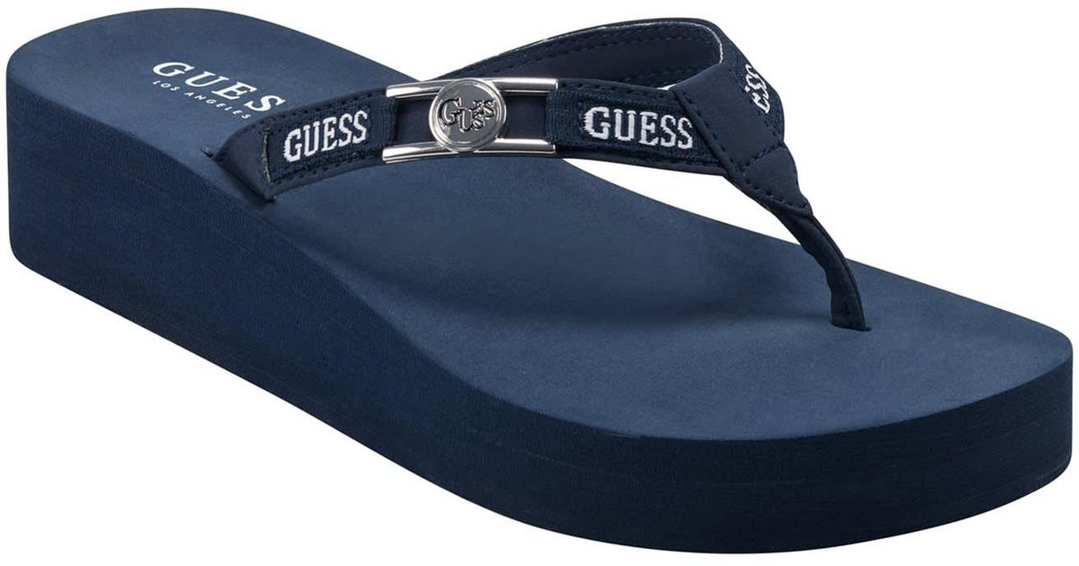 Guess Factory Melanie Platform Flip Flops in Denim (Blue) Lyst