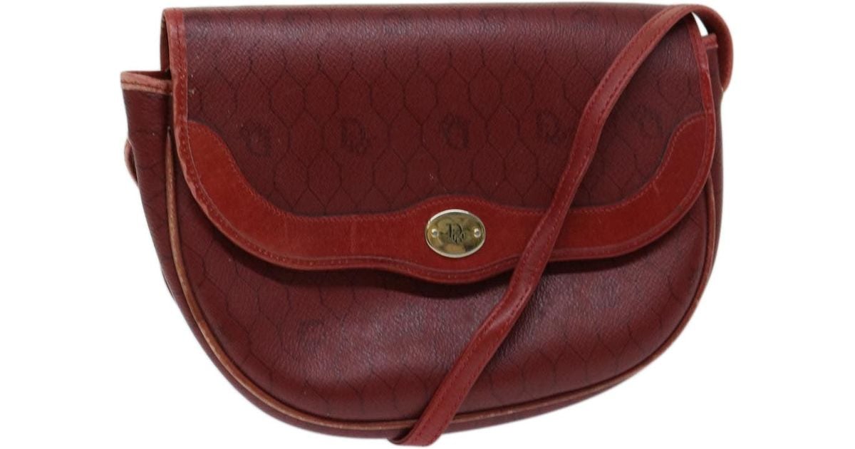 Dior Vintage Honeycomb Canvas Shoulder Bag in Red | Lyst