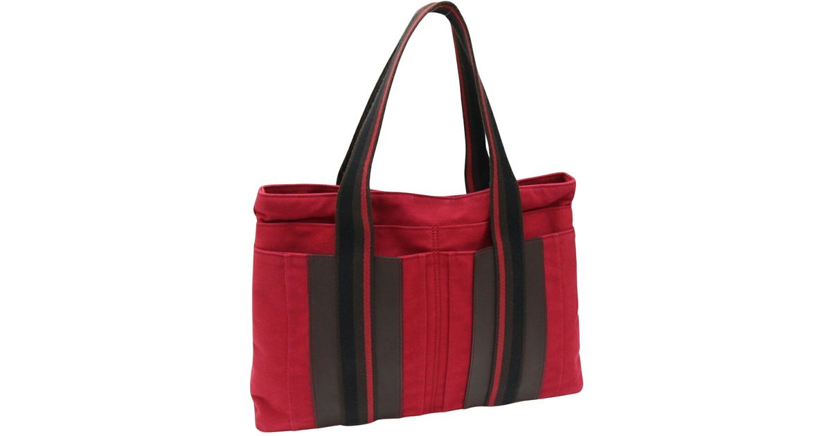 Hermès Herline Red Canvas Tote Bag (Pre-Owned)