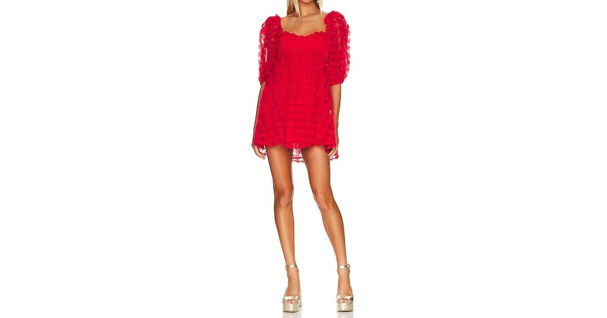 For Love & Lemons Hannah Mini Dress in Red | Lyst For Love & Lemons Hannah Mini Dress in Red | Lyst