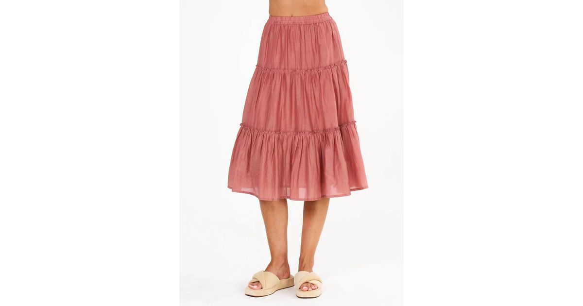 M.A.B.E - Lucca Emb Maxi Skirt - Indigo
