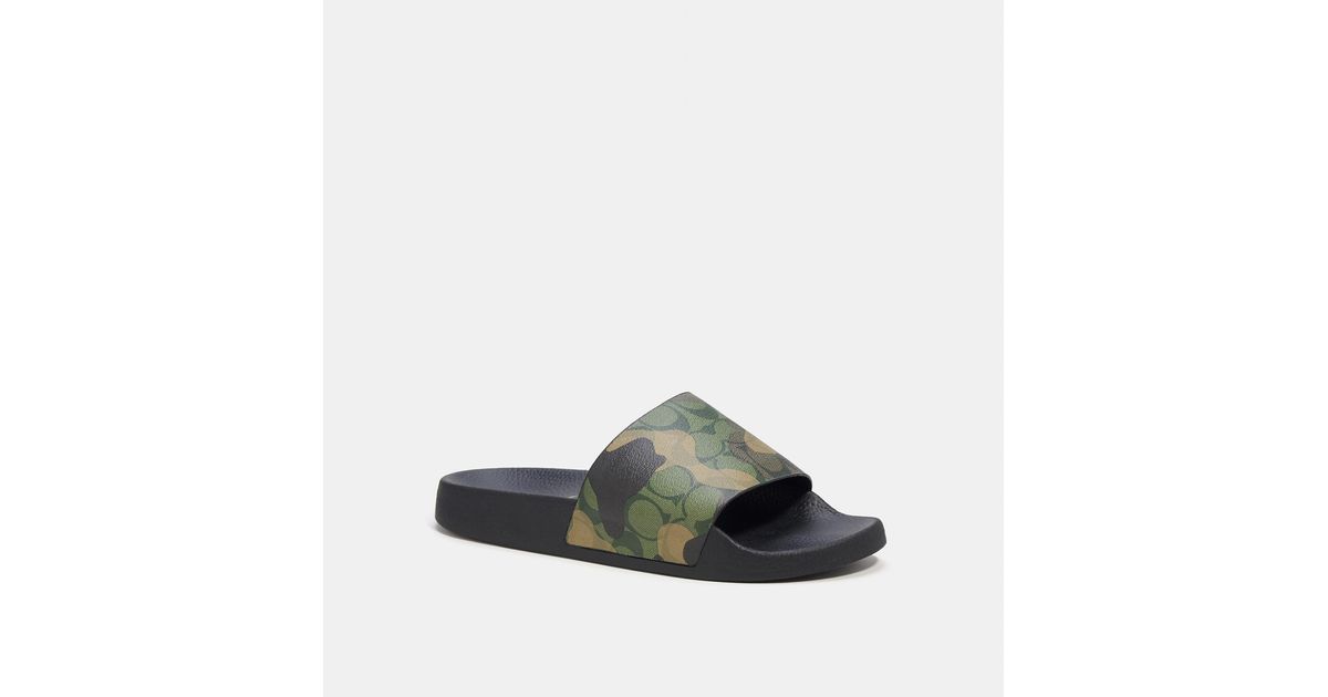 COACH Slide In Camo Print With Signature in Green for Men Lyst