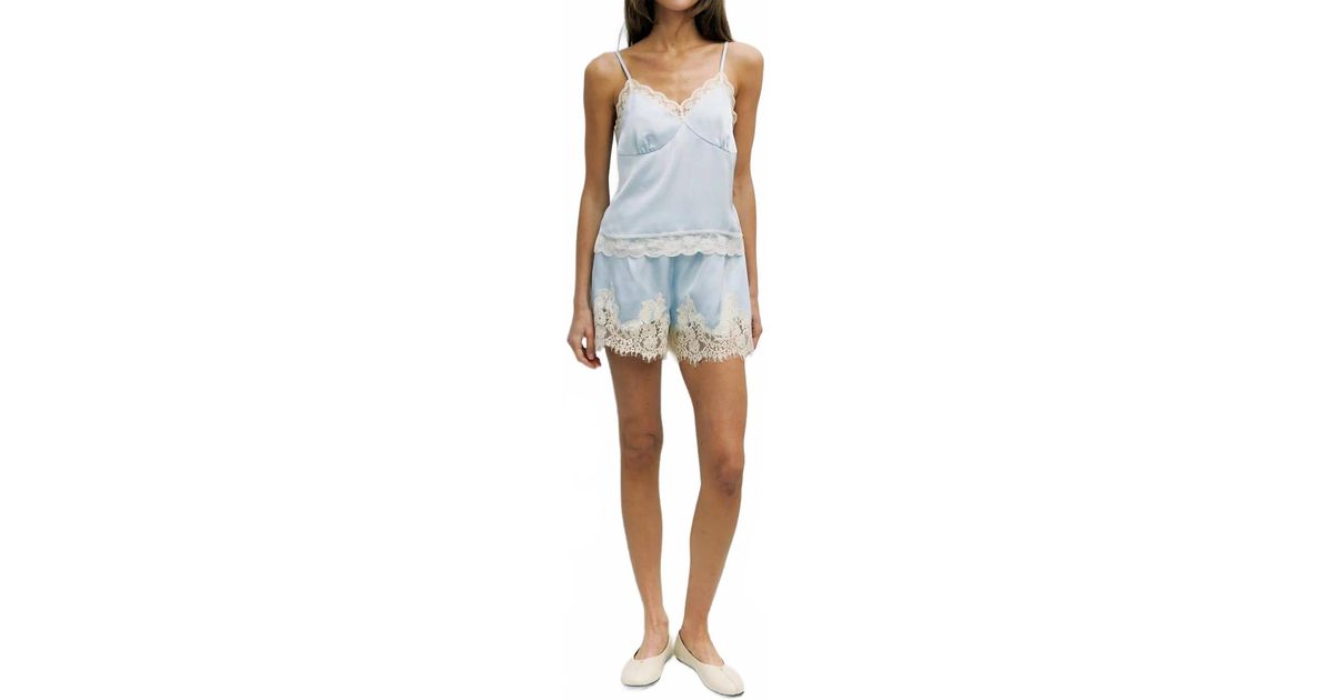 Azalea Josephine Lace Trim Tank Top in Blue | Lyst