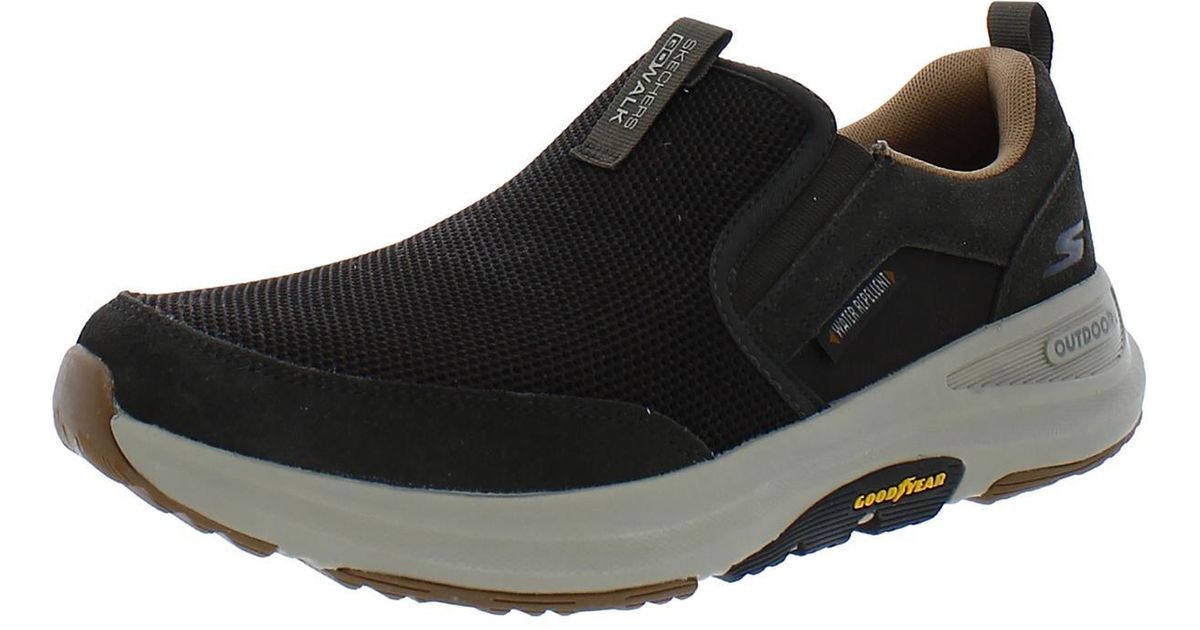 Skechers Go Walk Outdoor-andes Leather Rou Slip-on Sneakers in Black ...