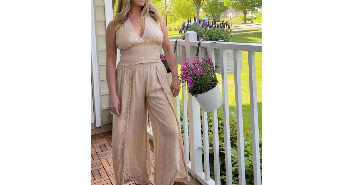 Surf Gypsy Tan And Gold Lurex Halter Top In Light Tan in Green Lyst