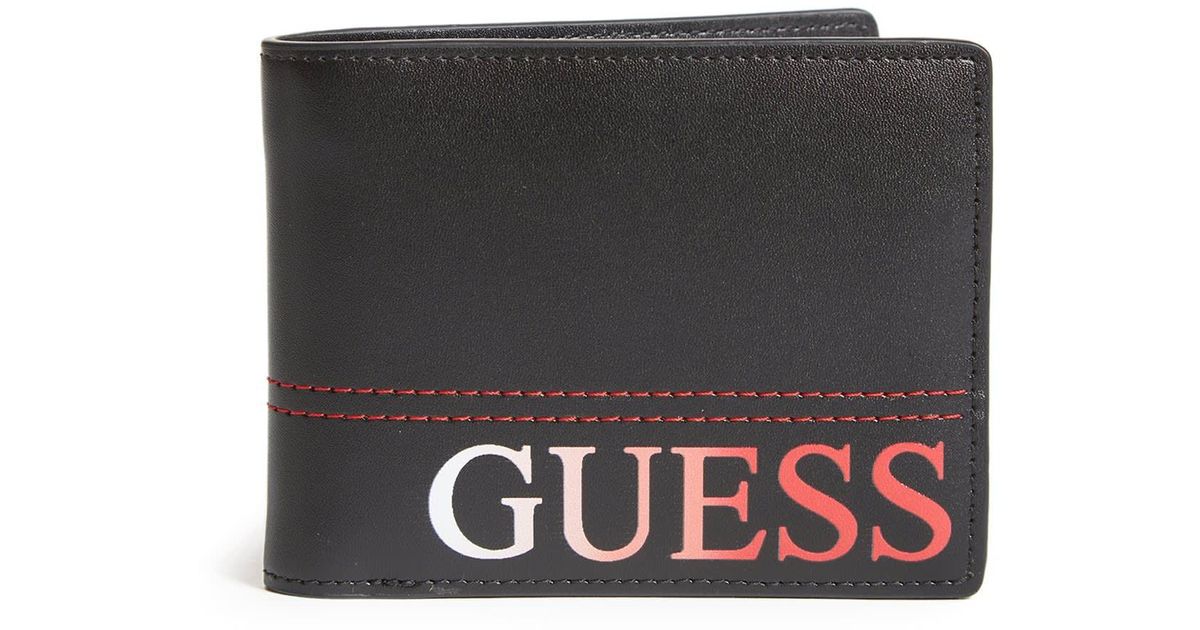 Guess Factory Ombre Logo Bifold Wallet in Black for Men Lyst