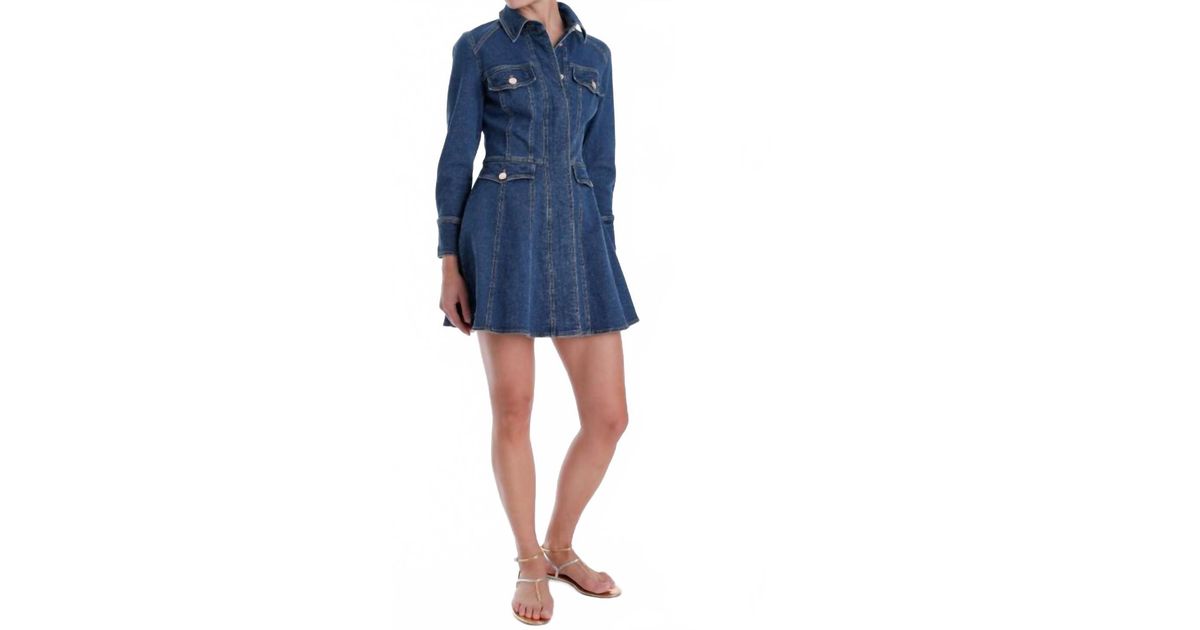 karina grimaldi denim dress Karina Grimaldi Jenna Denim Mini Dress Dark Denim / S