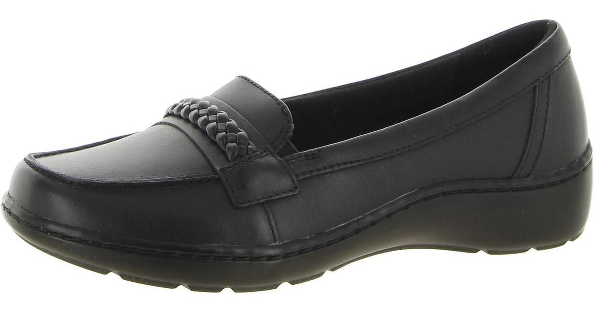 Clarks Cora Viola Leather Comfort Loafers in Black | Lyst