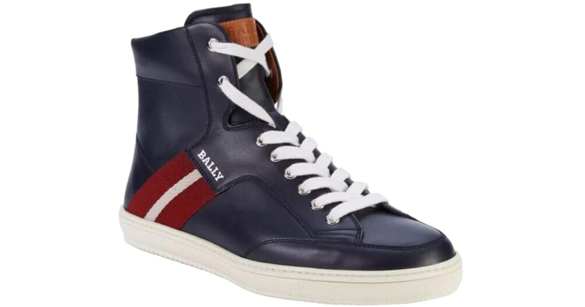 Bally Oldani 6240310 Navy High-top Leather Sneakers in Purple for Men ...