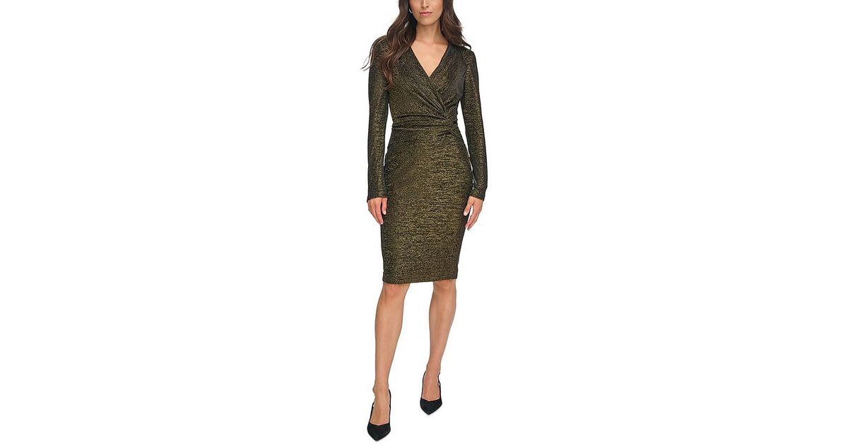 chinese dress ladies Calvin Klein Women's Dress Plus Sheath Faux Suede Green 16W at Amazon  Women's Clothing store main image 0