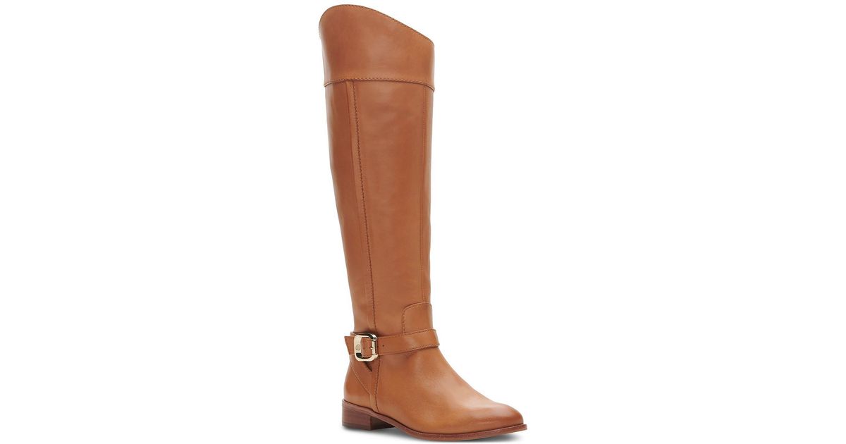 Vince Camuto Leather Riding Kneehigh Boots in Brown Lyst