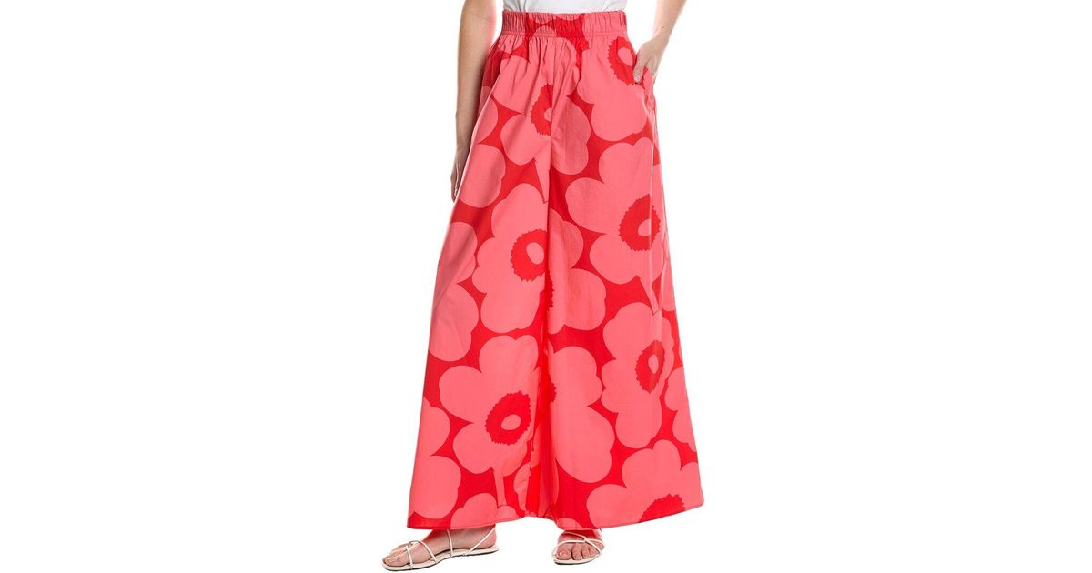 Marimekko Voimakukka Unikko Pant in Red | Lyst