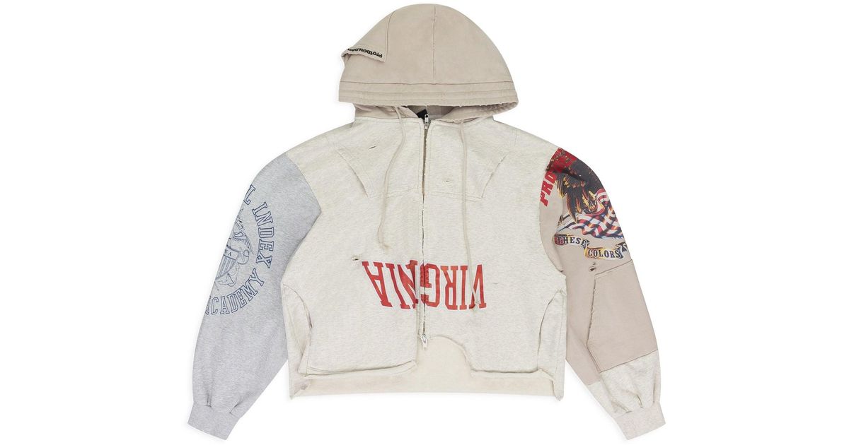 Protocol Index Ivory Upside Down Zip Hoodie in Gray for Men | Lyst