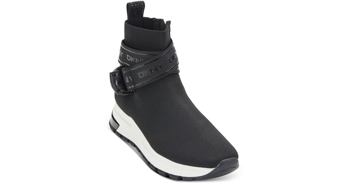 DKNY Miley Performance Lifestyle Hightop Sneakers in Black Lyst