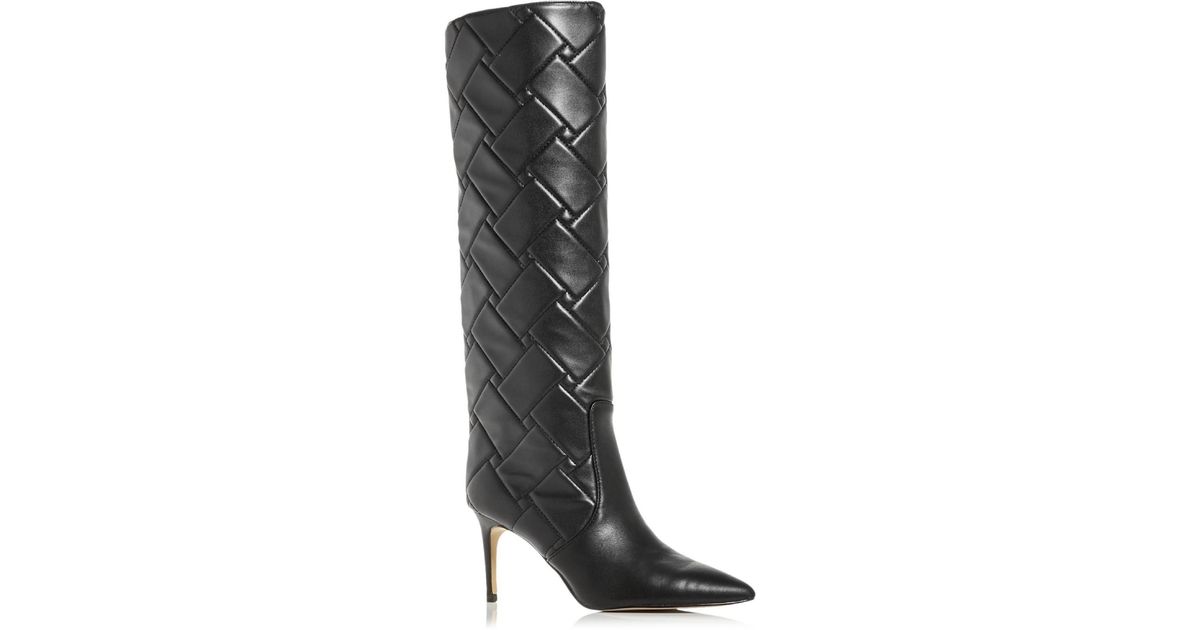 Kurt Geiger Bickley Leather Quilted Kneehigh Boots in Black Lyst