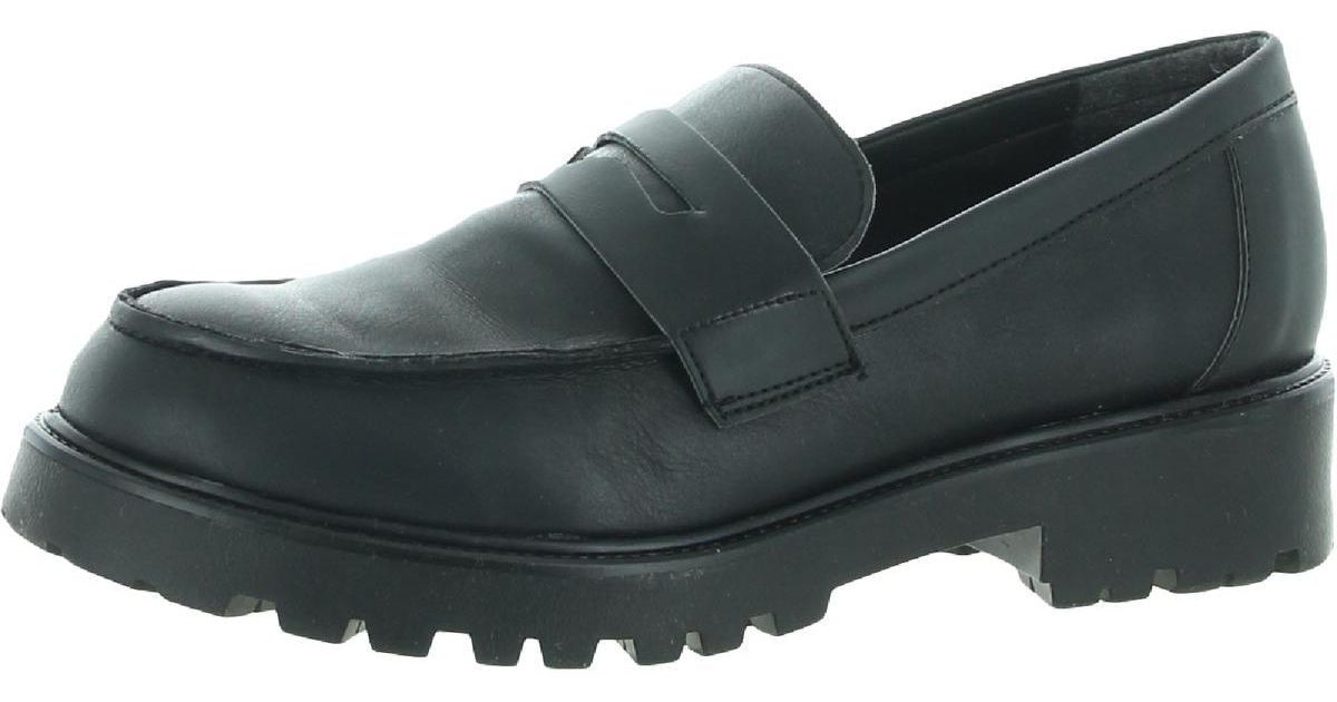 Steve Madden Lotto Padded Insole Lugged Sole Penny Loafers in Black | Lyst