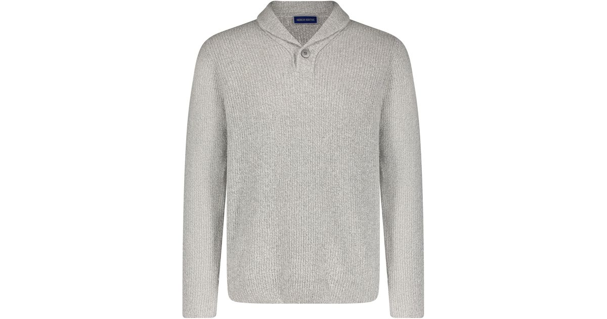 mens gray shawl collar sweater