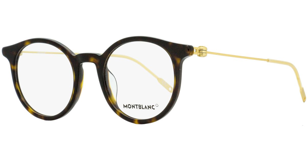 Montblanc Eyeglasses Mb0004o Dark Havana/gold 48mm in Black for Men | Lyst